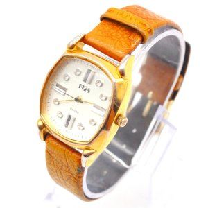 Vintage 1928 Swiss Watch Womens Gold Tone Stainless Steel Diamonds Dial Rare